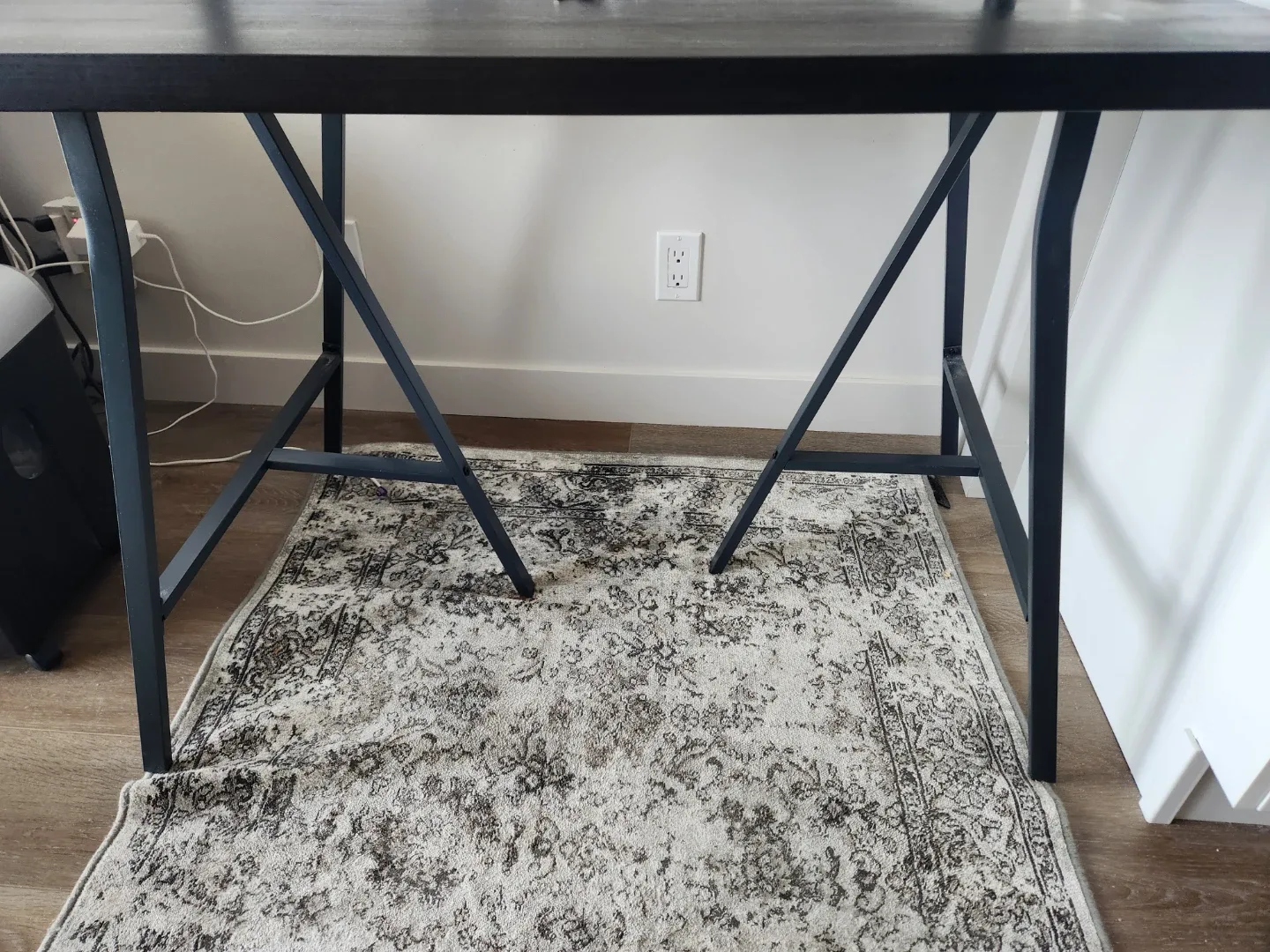 Two monitors, monitor arms, and desk - photo 2
