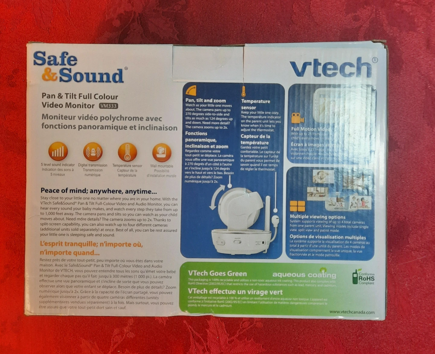 VTech Safe & Sound Pan & Tilt Full Colour Video Monitor VM333 - photo 2