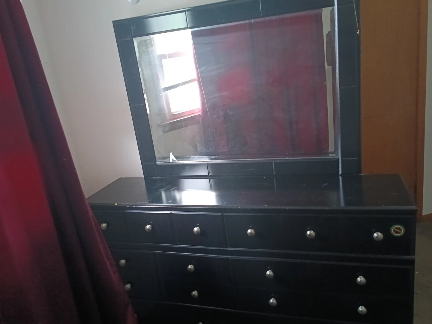 Black Dresser with Mirror