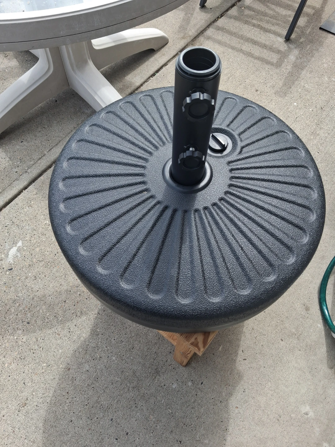 Black Patio Umbrella Base Stand