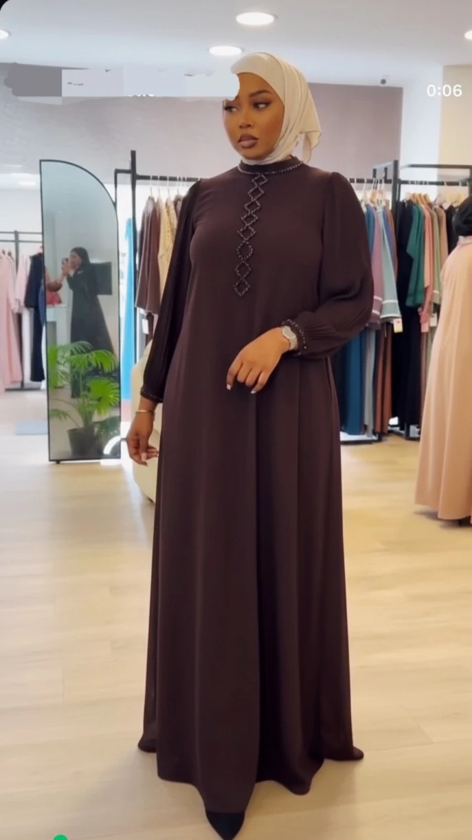 Women's Long Sleeve Maxi Dress with Embellishment