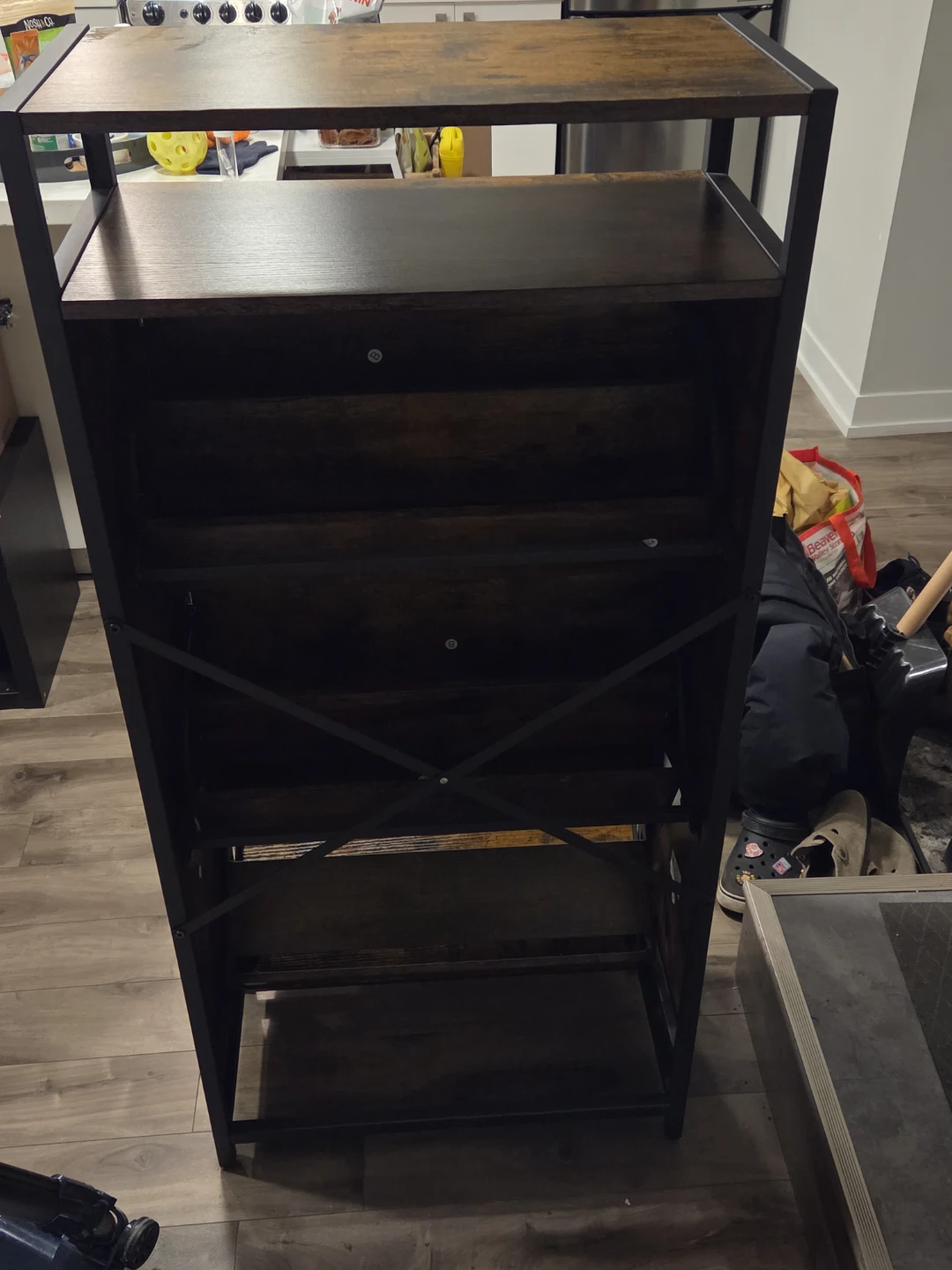 3-Tier Shoe Cabinet with Drawers Rustic Brown - photo 5