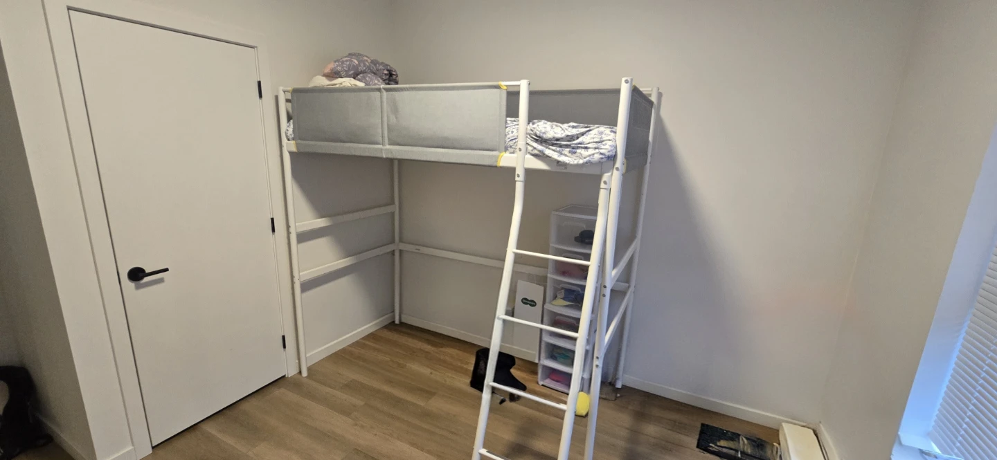 IKEA VITVAL Loft bed frame white/light gray Twin