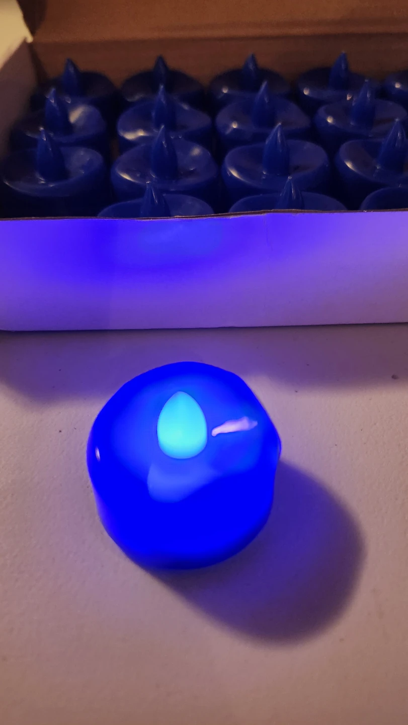 24 Blue Battery Operated LED Tea Lights - photo 2