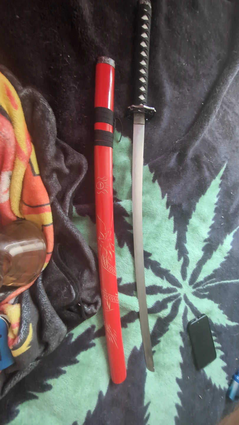 Decorative Katana Sword with Red Scabbard