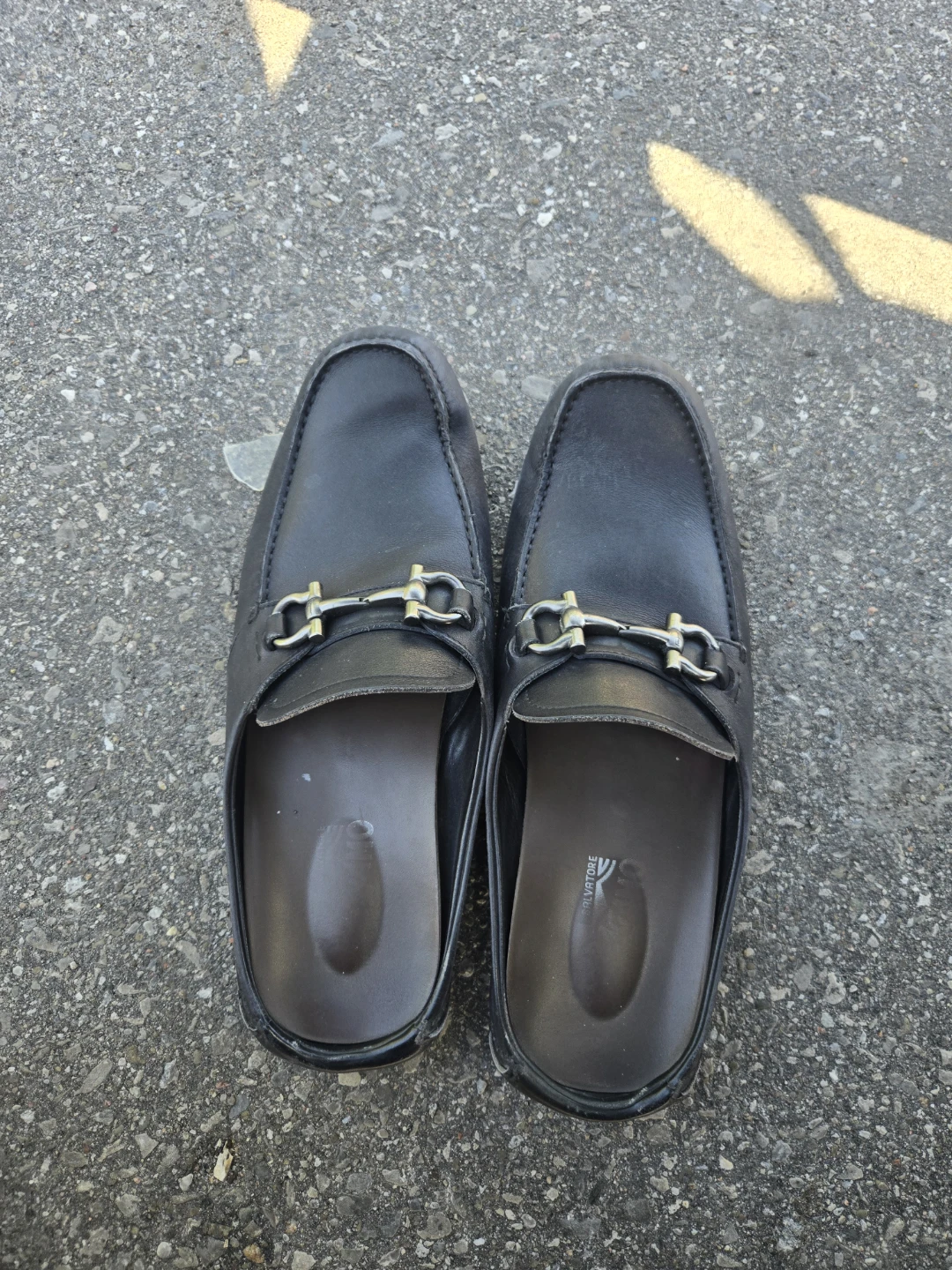 Salvatore Ferragamo Black Leather Mules