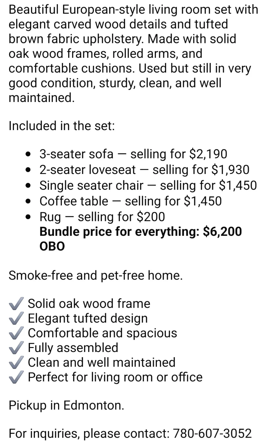 European-style Living Room Set