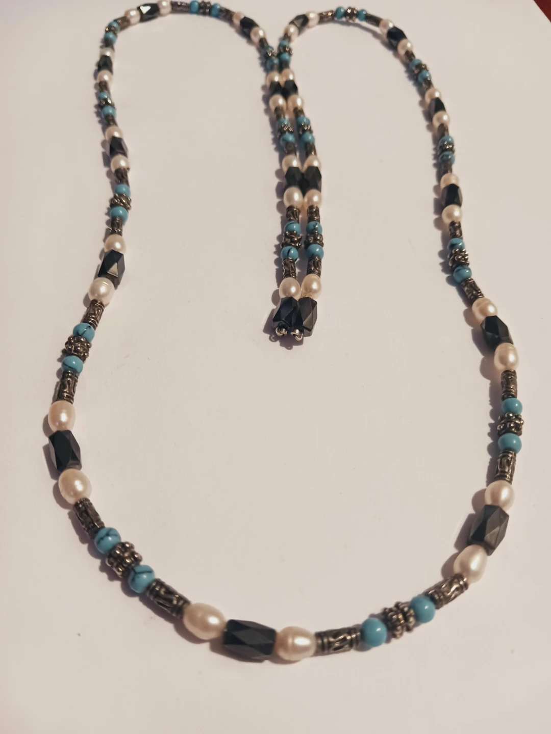 Magnetic Hematite & Pearl Bracelet that can become Necklace - photo 3