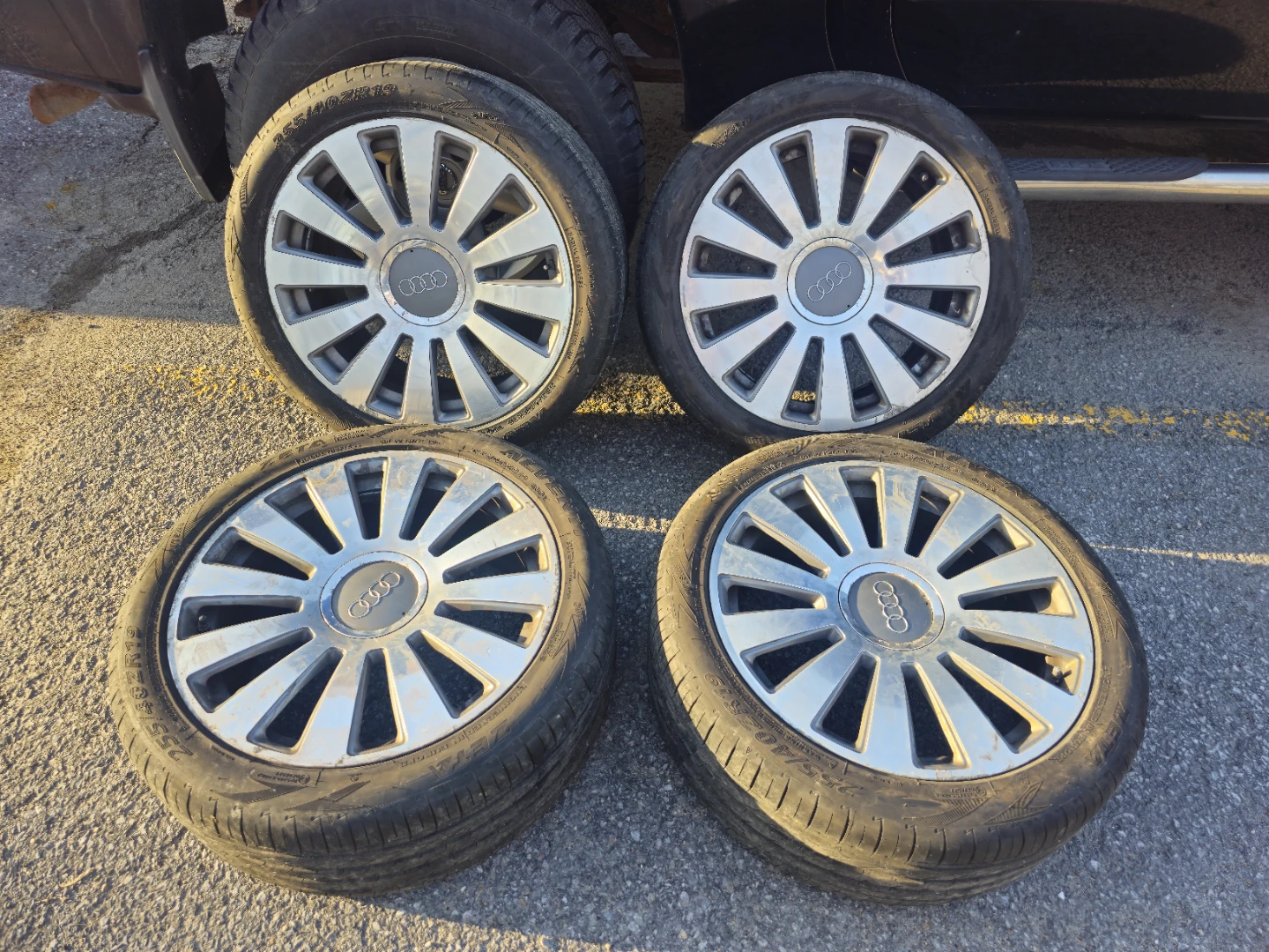 19" audi a8 forged aluminum wheels with brand new summer tires - photo 3