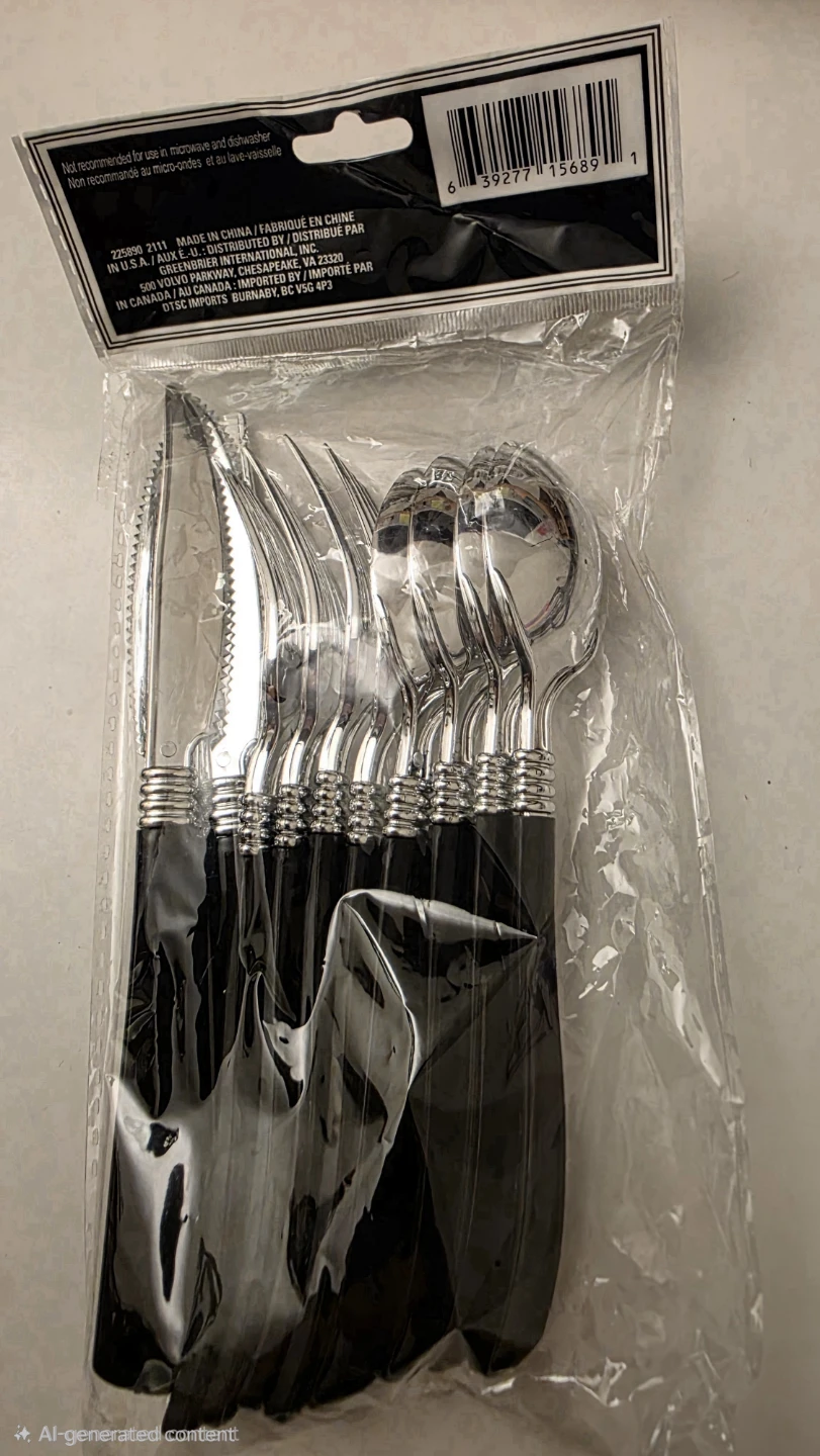 Silver Plastic Cutlery Set - 12 Pieces