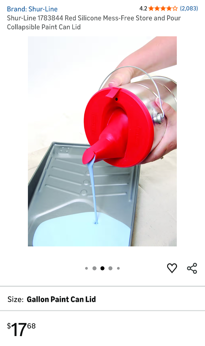 Shur-Line Red Silicone Store and Pour Collapsible Paint Can Lids
