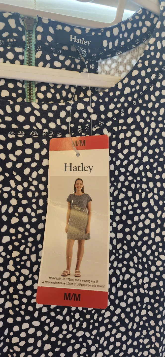 Hatley Women's Short Sleeve Dress M/M Navy White Dot Print - photo 2