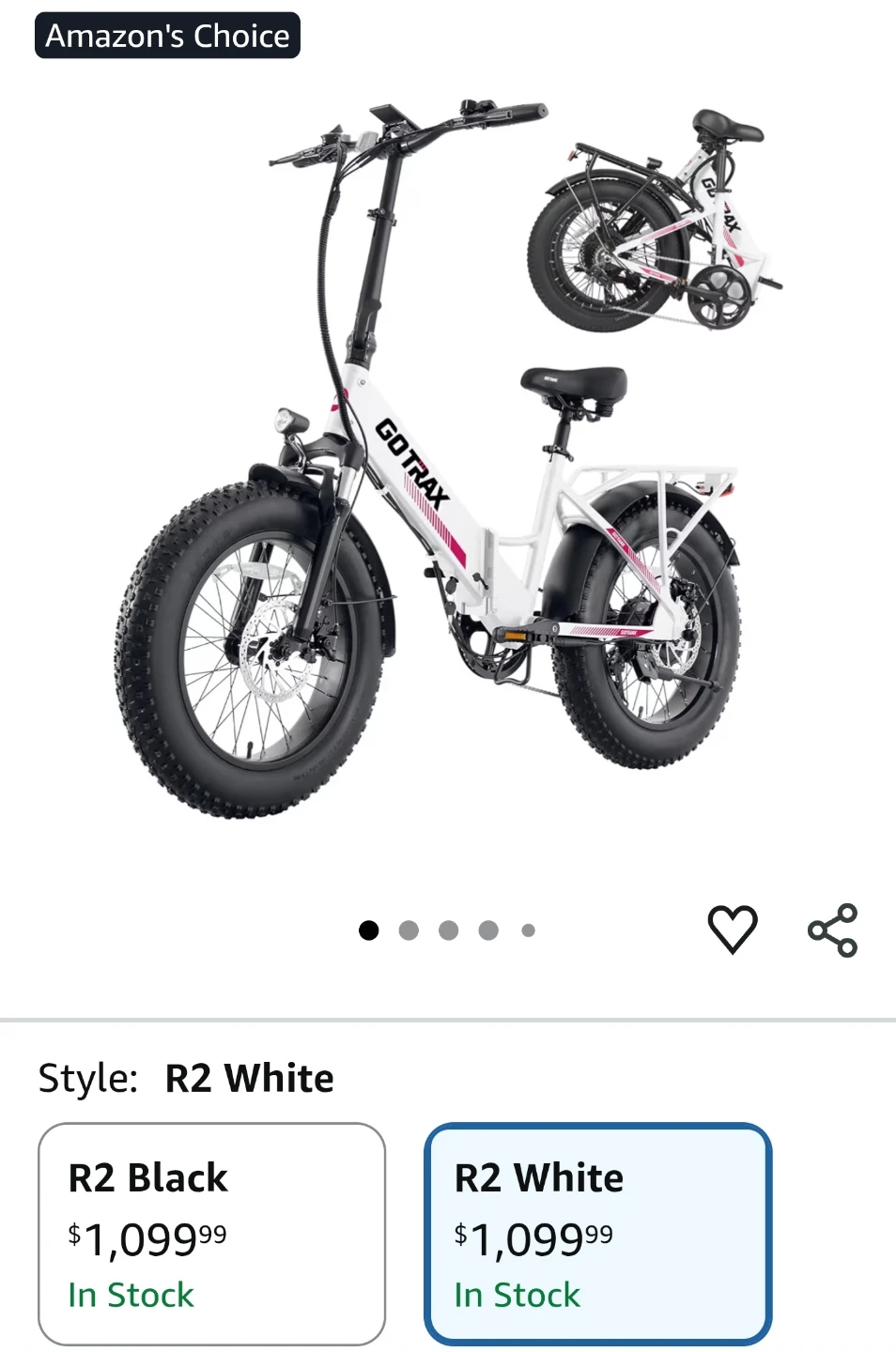 GOTRAX R2 Electric Bicycle - White - photo 4