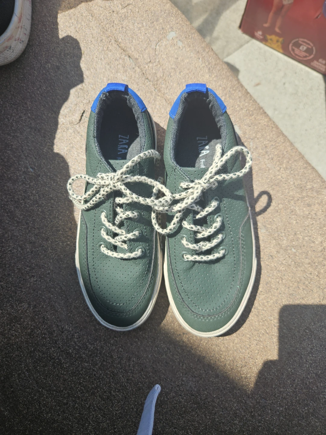 Zara Green Perforated Sneakers