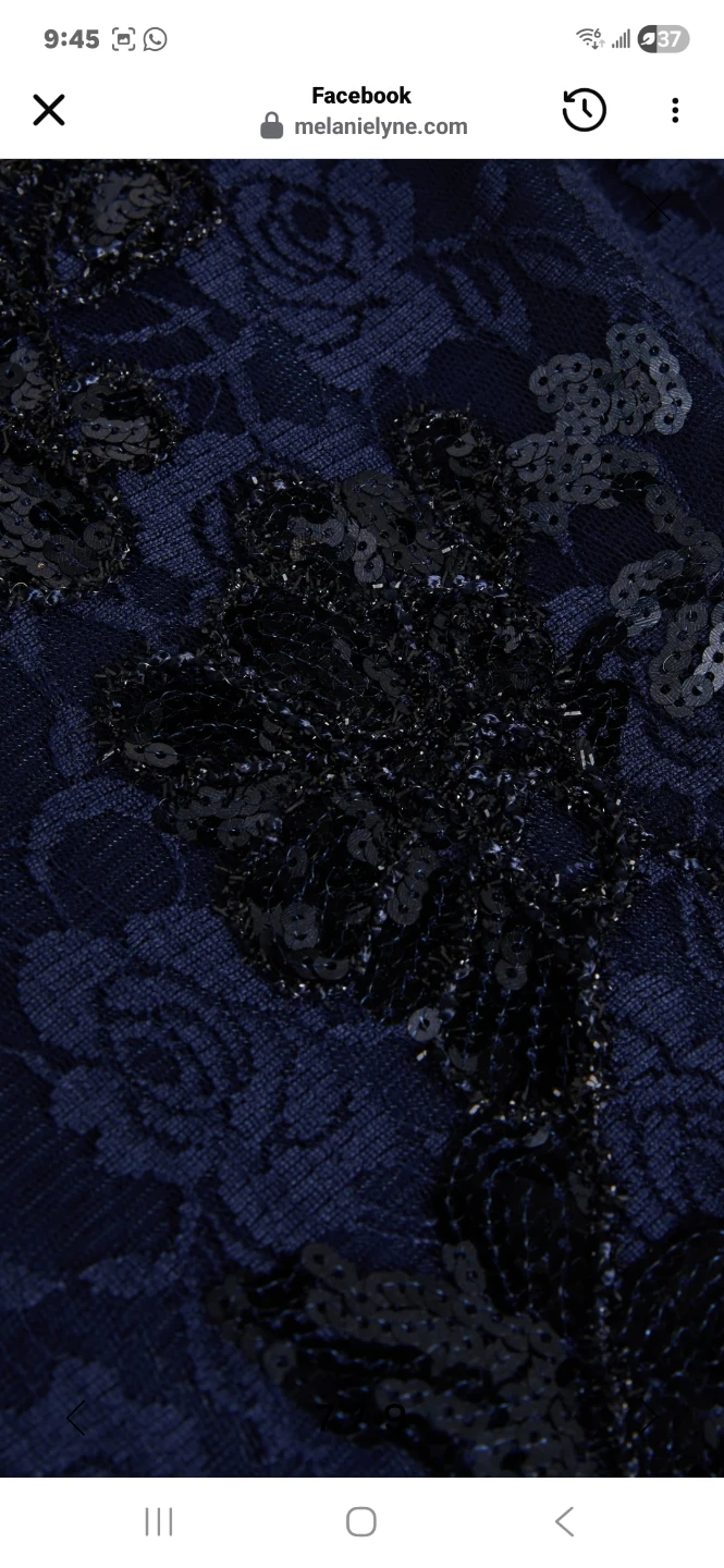 Melanie Lyne Navy Beaded Lace Gown size 8 and size 6 available - photo 2