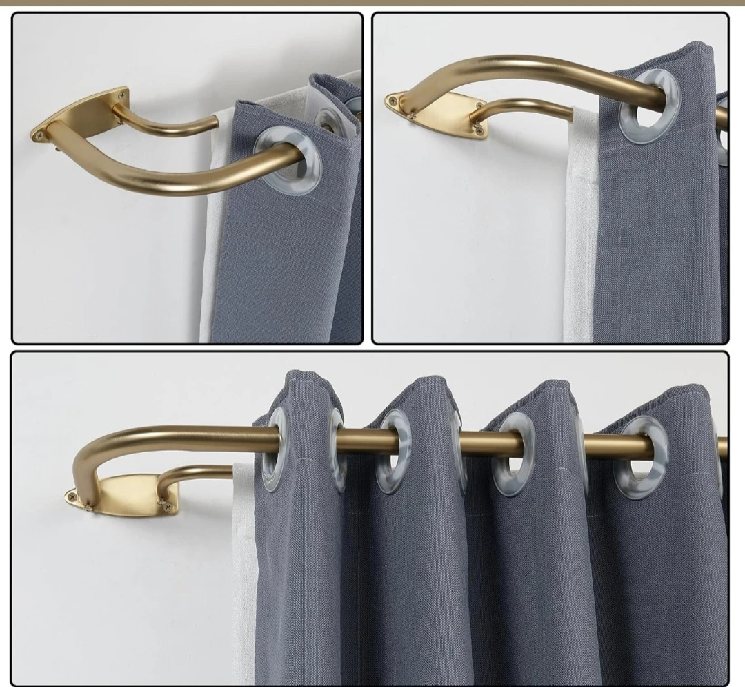 Double Curtain Rod, Warp Around, for 28-48in Windows Adjustable - photo 2
