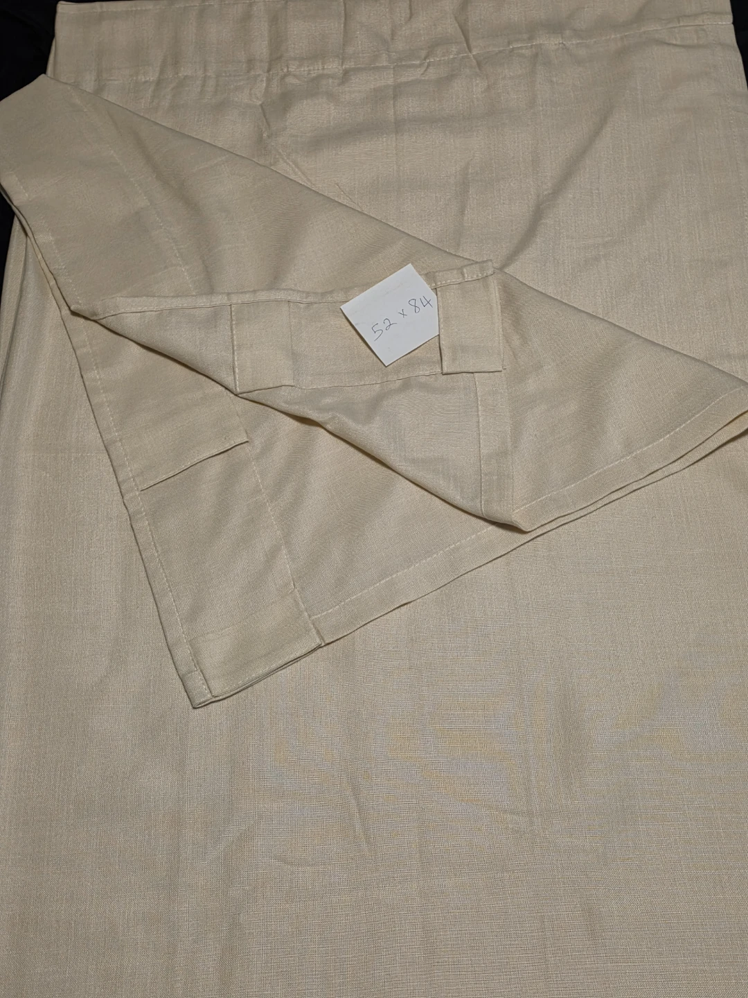 Cream Linen Blend Curtain Panel 52" x 84"