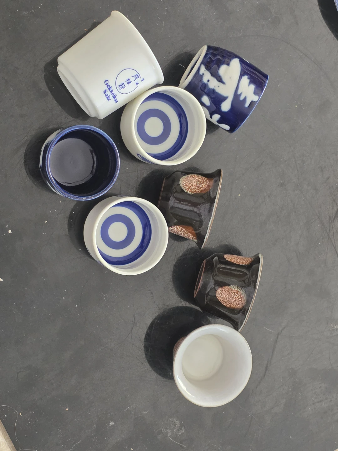 Japanese Sake Cups and tea cups collection