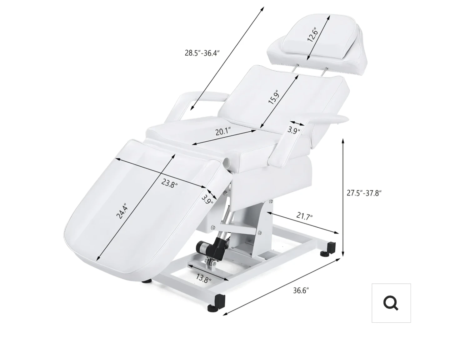 White Electric Spa Bed Facial Massage Tattoo Bed - photo 2
