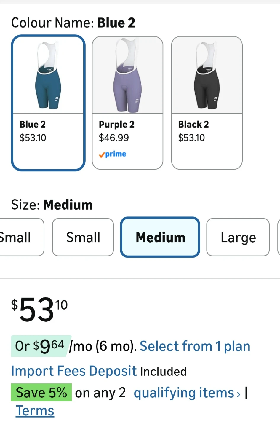 BNWT Women's Padded Bike Shorts - Medium - Blue - photo 5