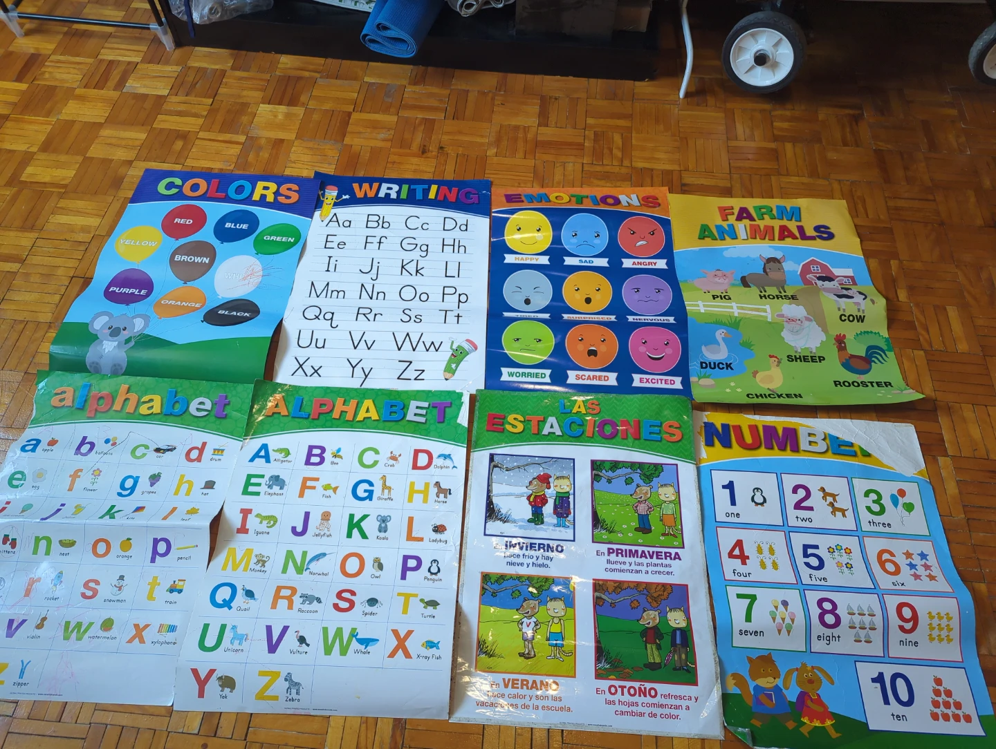 Set of 8 Educational Learning Posters for Kids