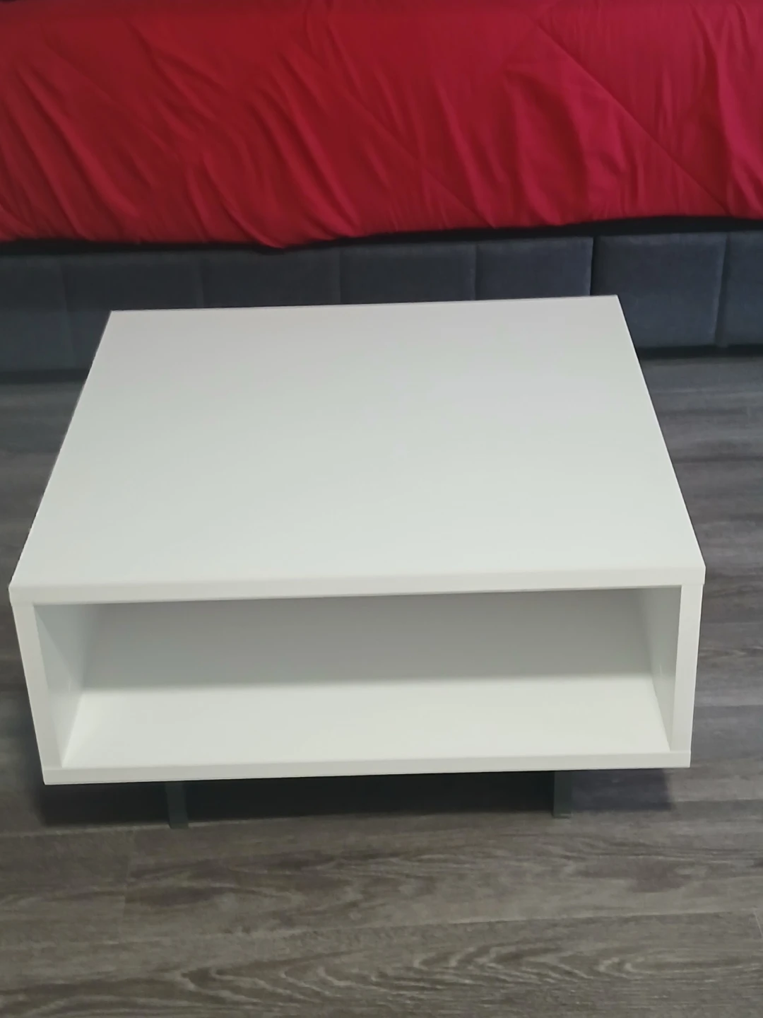White Coffee Table with Storage Shelf - photo 2