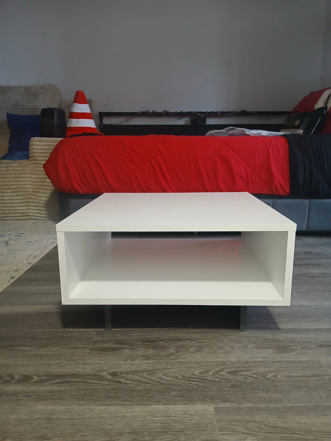 White Coffee Table with Storage Shelf - photo 5