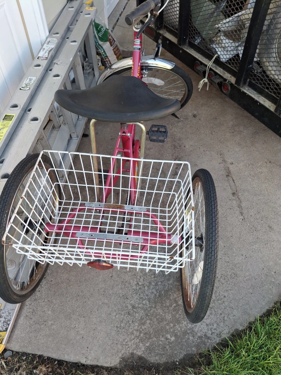 Pink Tricycle with White Basket