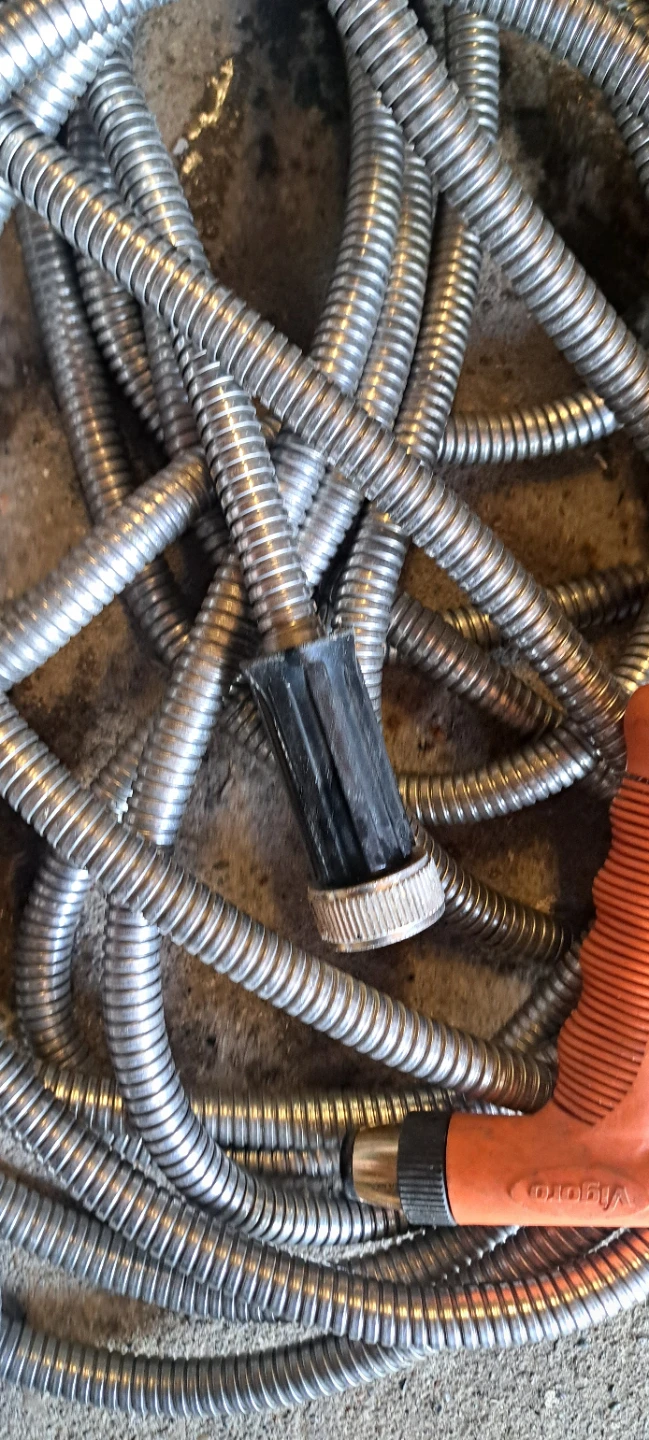 Vigoro Metal Garden Hose with Spray Nozzle