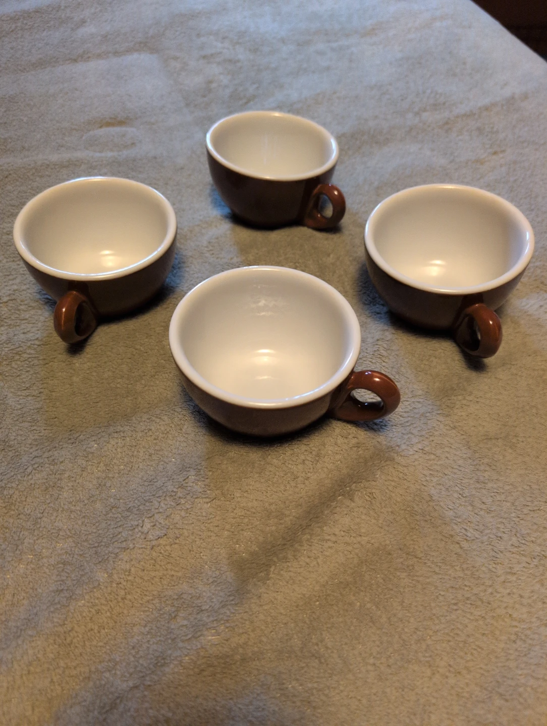 Set of 4 ACF Brown Ceramic Espresso Cups Made in Italy