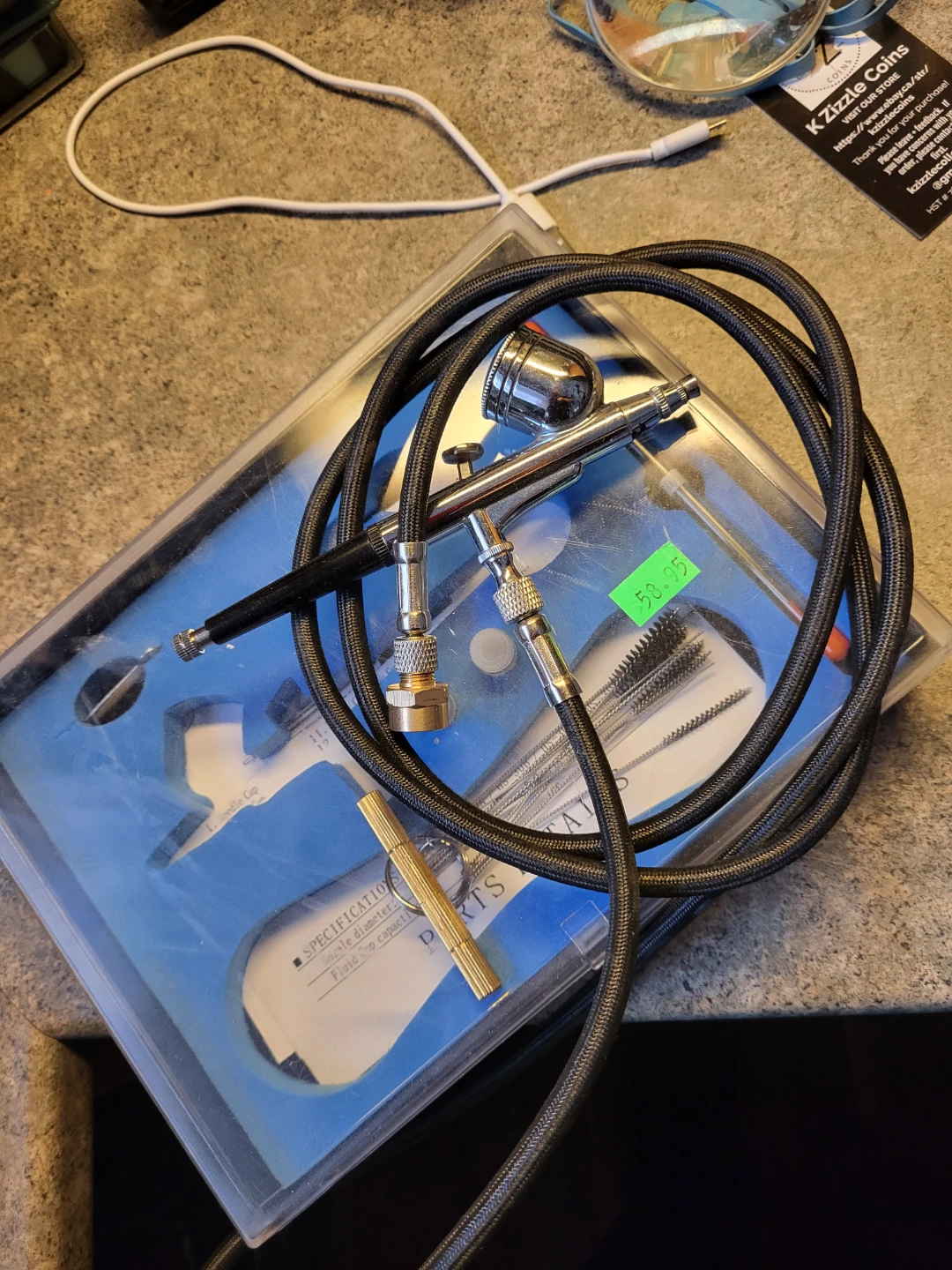 Airbrush Kit with Hoses and Cleaning Brushes