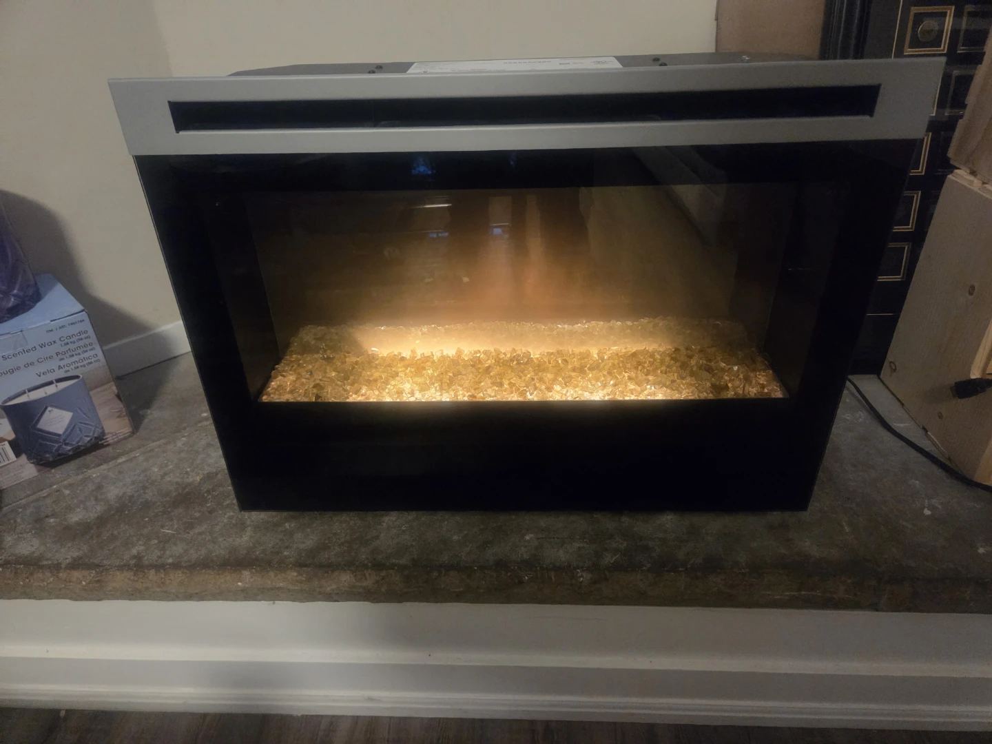 Electric Fireplace with Glass Ember