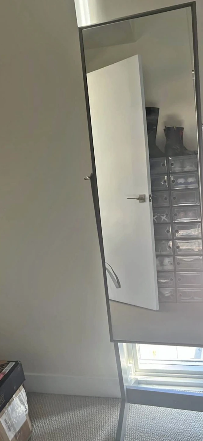 Grey Standing Jewelry Armoire with Mirror - photo 2