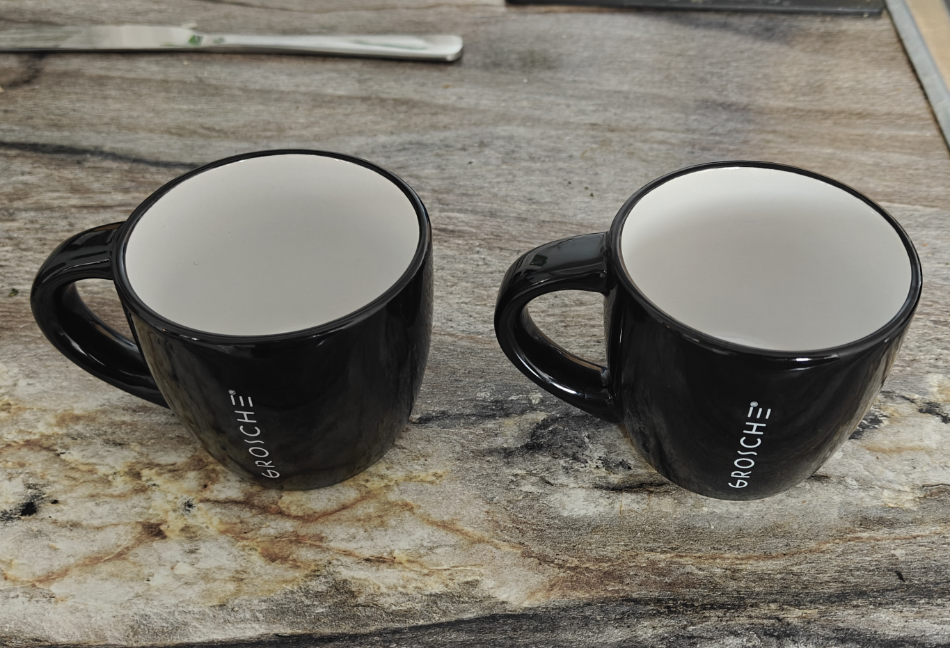 Grosche Black Mugs - Set of 2