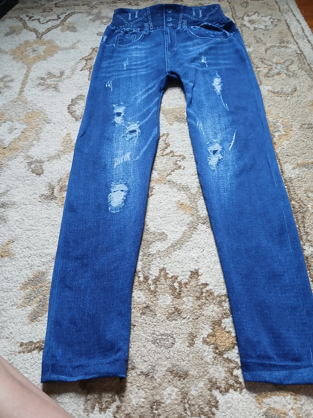Women's Blue Denim Look Leggings - photo 2
