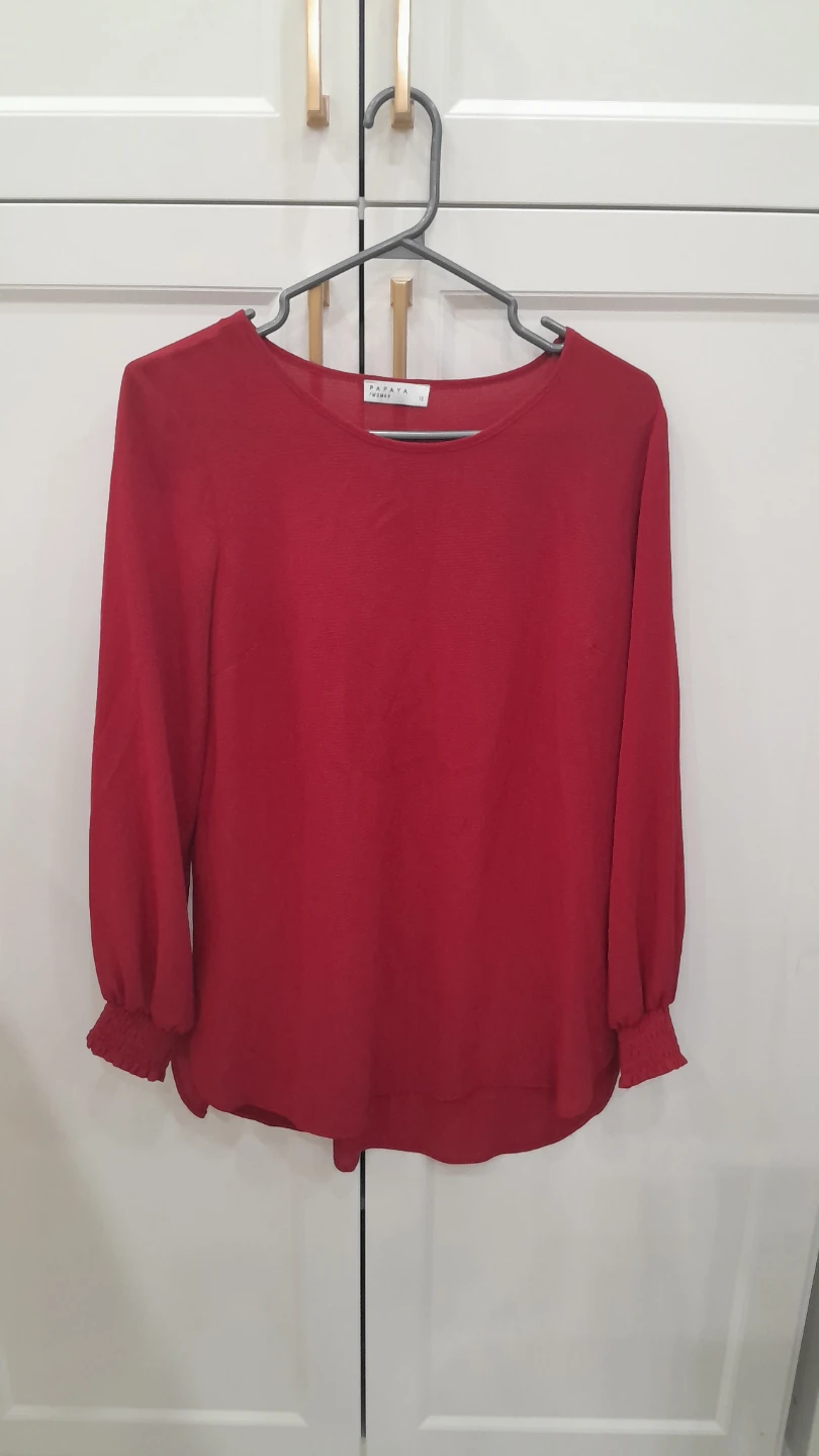 Brown Studded Cardigan red top both $15 - photo 2