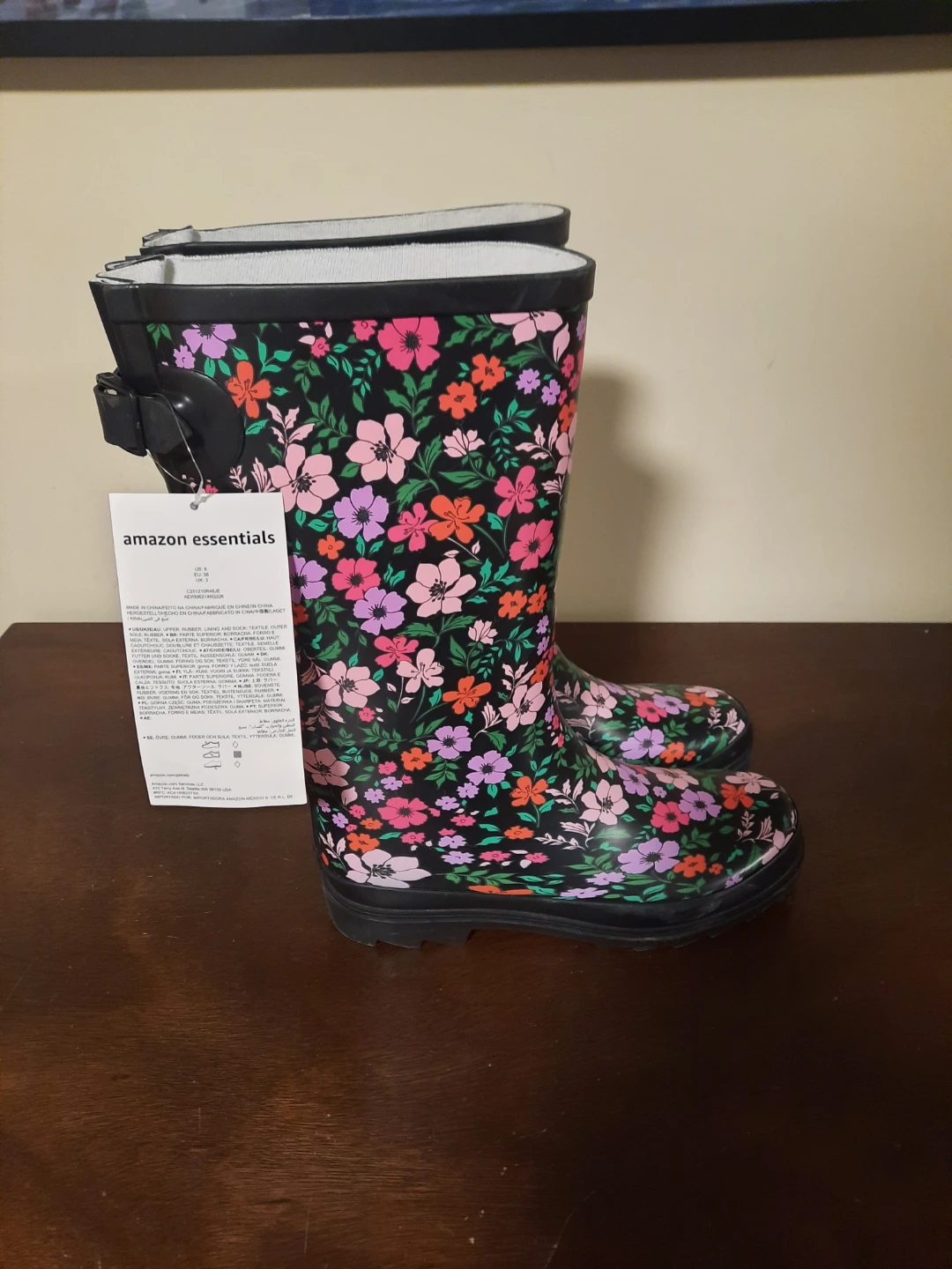 Floral Rain Boots Size  6