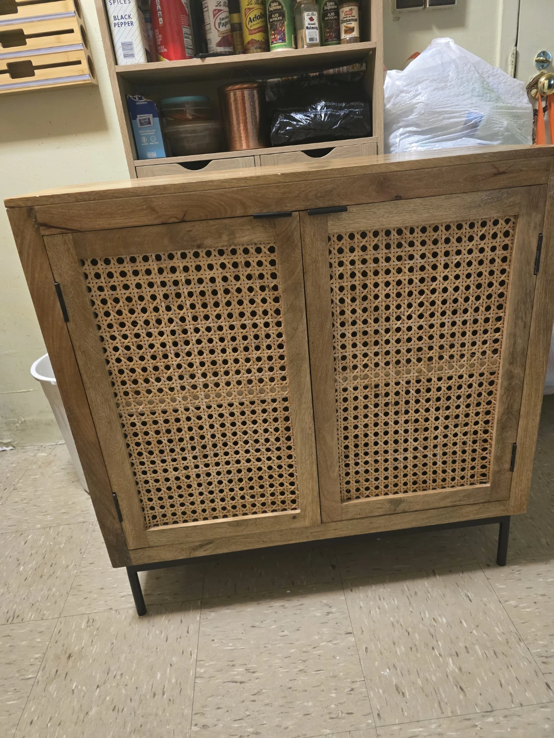 Wooden Cabinet with Rattan Doors - photo 4