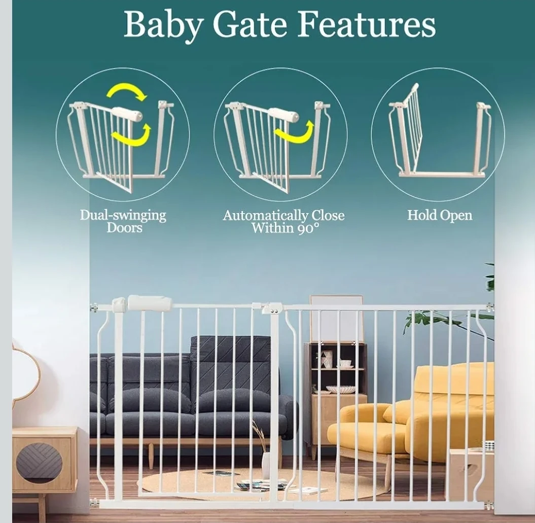 White Pressure Mounted Baby Gate - photo 5