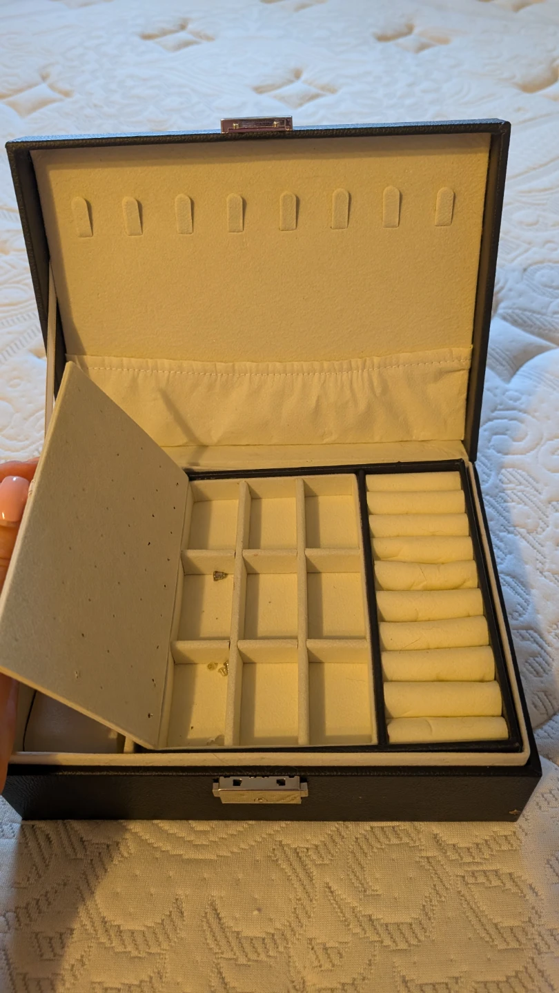 Black Faux Leather Jewelry Box Organizer - photo 3