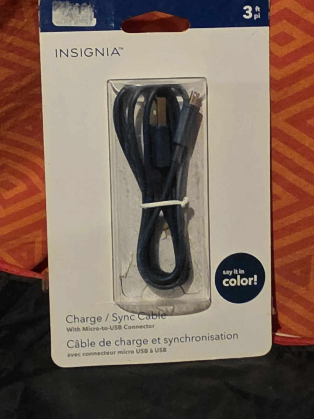 Insignia Charge/Sync Cable with Micro-to-USB Connector - Blue