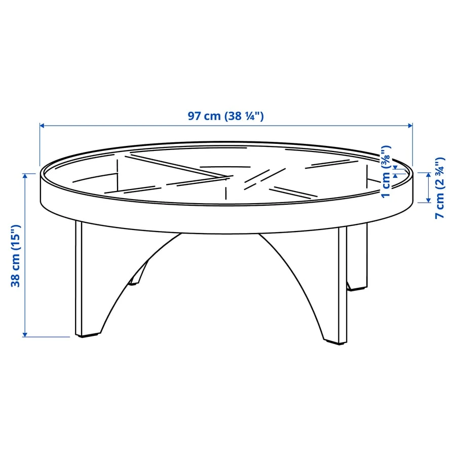 IKEA Oak Veneer Glass Coffee Table - Stockholm - photo 5