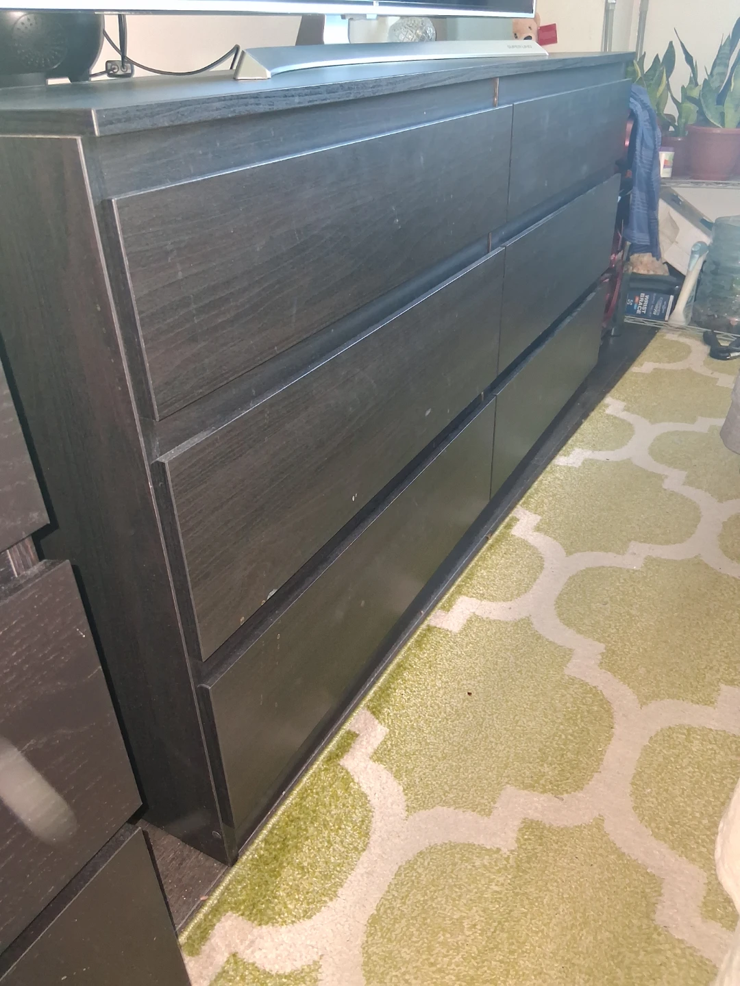 Dark Wood Dresser with 6 Drawers. IKEA