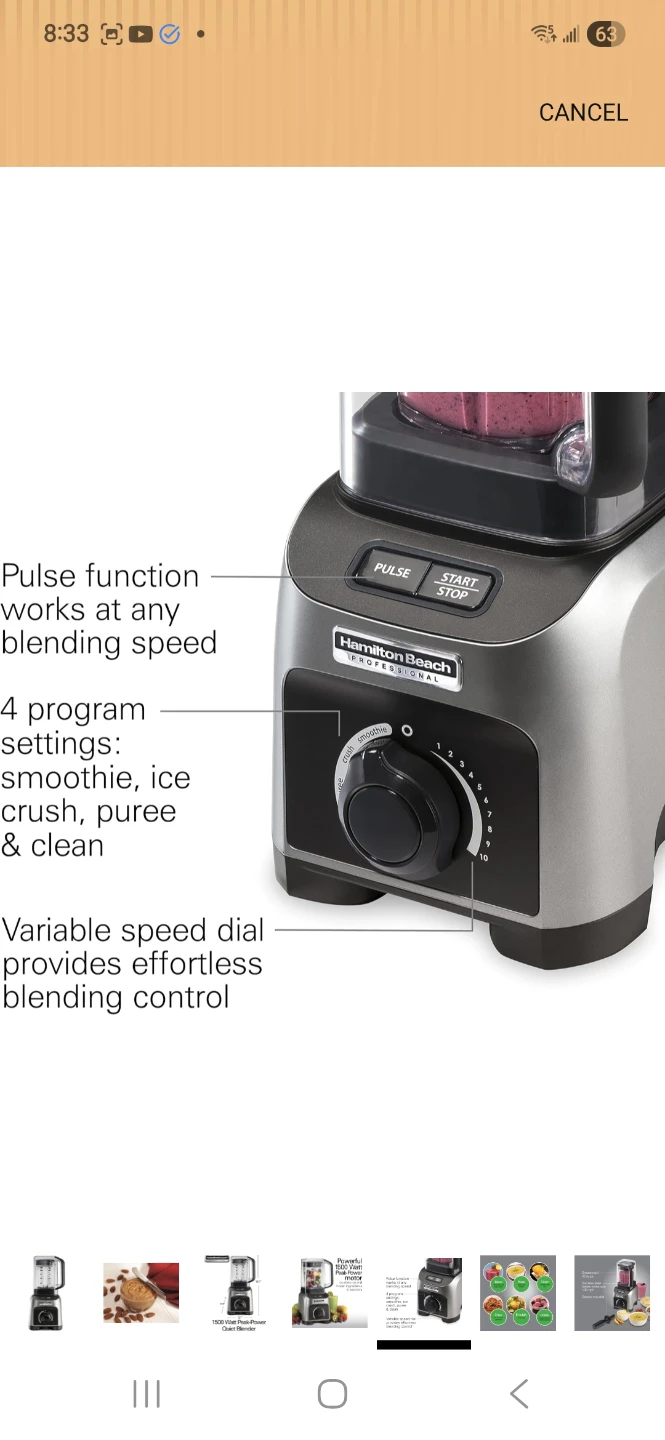Hamilton Beach Professional Quiet Blender - 1500 Watt Peak Power - photo 4