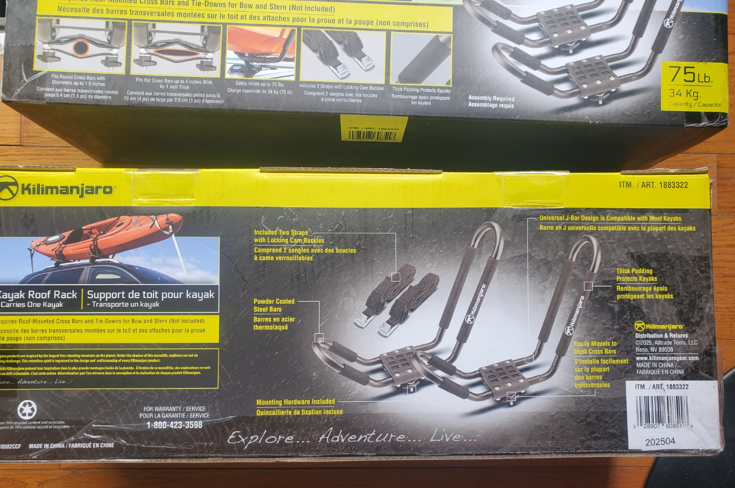 2 BOXES OF 2 KAYAK ROOF RACK HOLDERS NEW