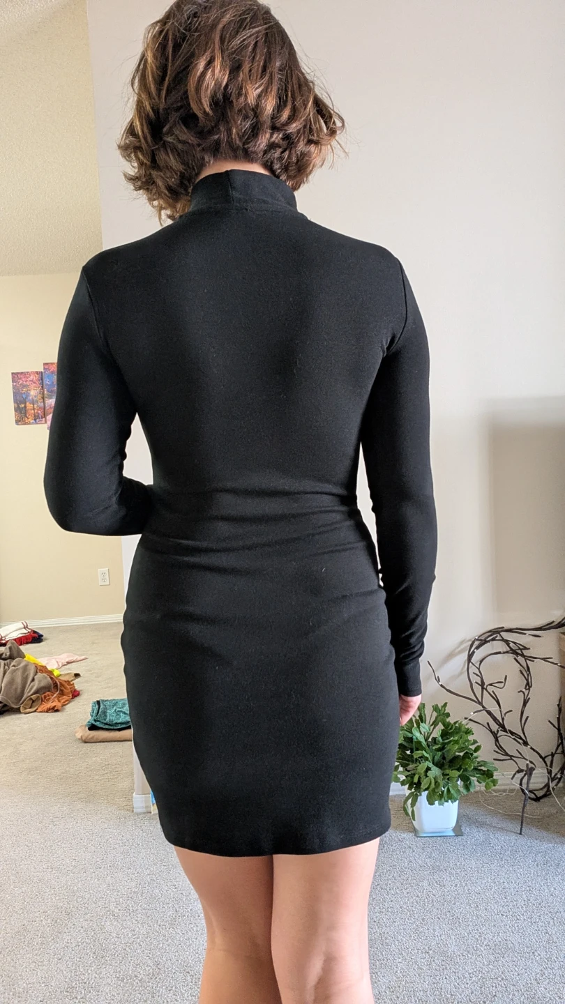 Bershka Black Long Sleeve Dress - Size M - photo 2