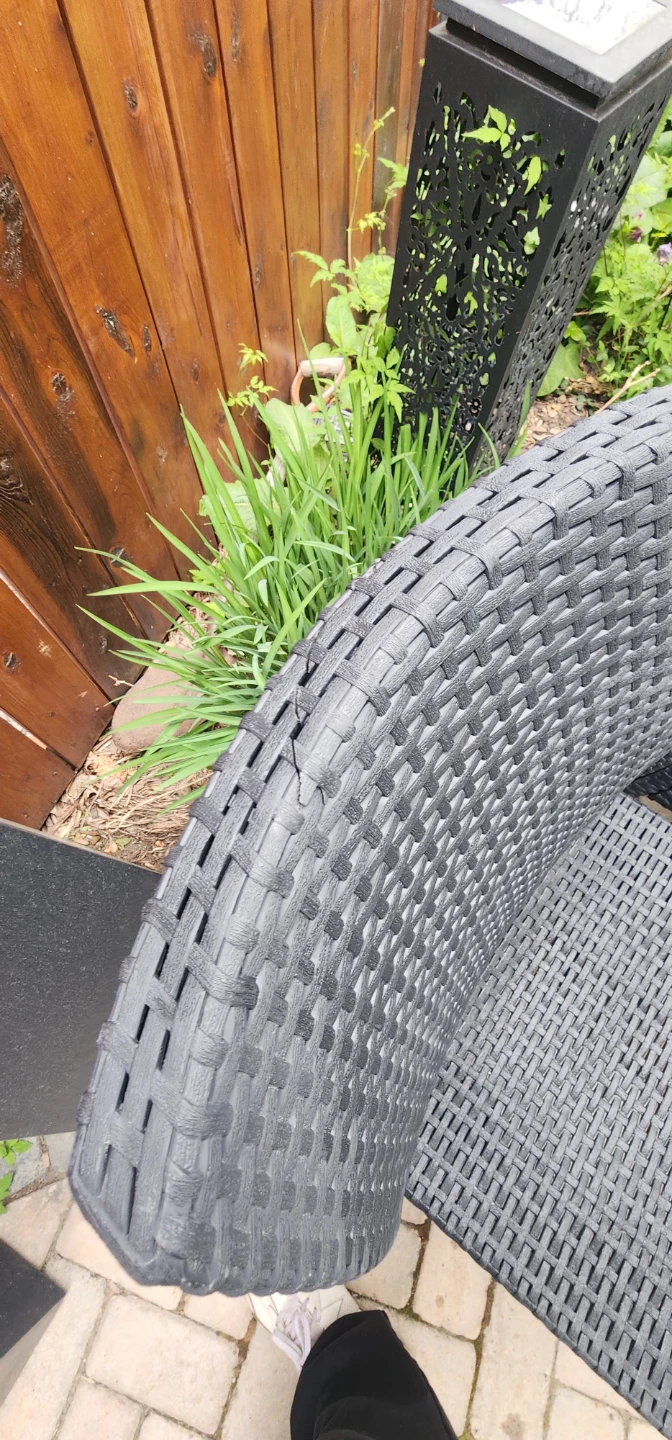 Set of 6 Black Wicker Patio Chairs
