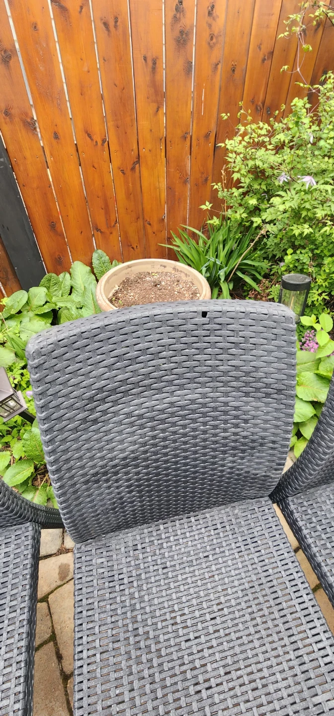 Set of 6 Black Wicker Patio Chairs - photo 2