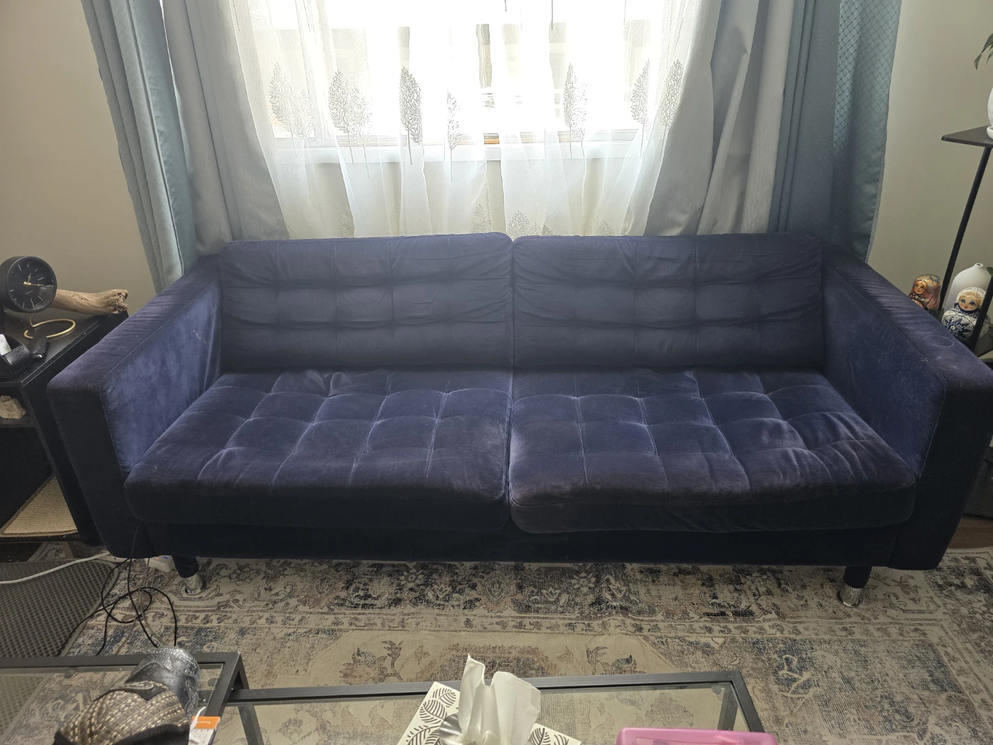 IKEA MORABO Three-Seater Sofa - Dark Blue - photo 3