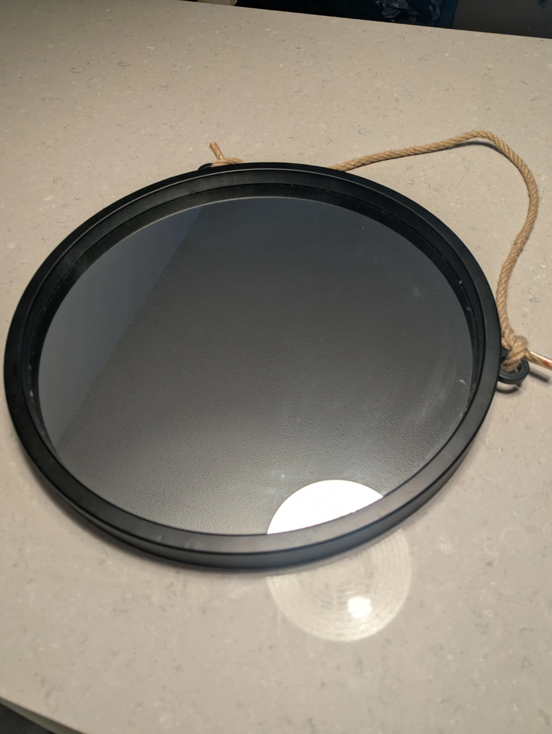 Round Hanging Mirror with Rope - photo 2